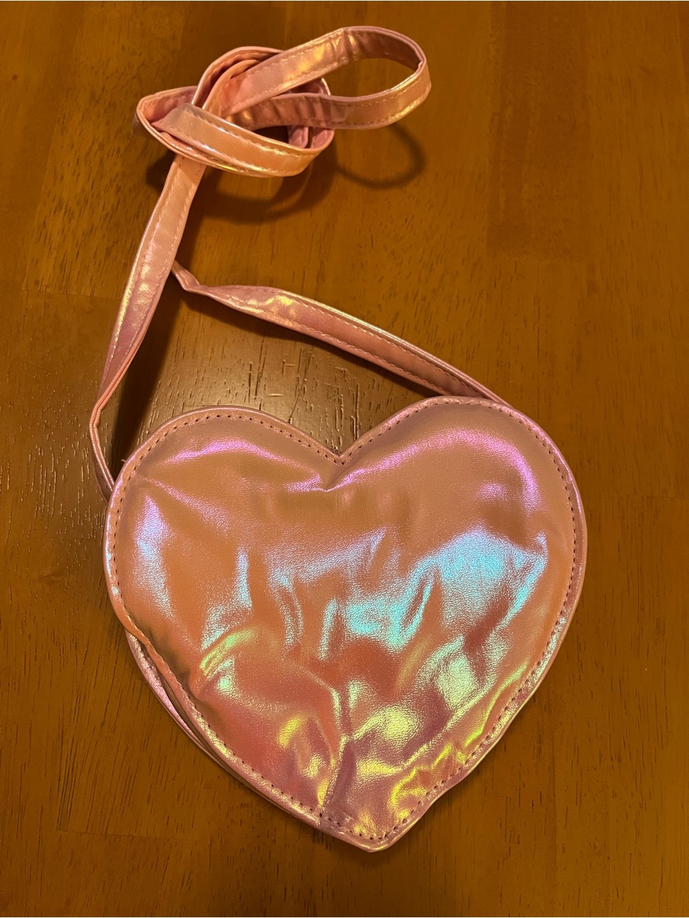 Place Pink Iridescent Heart Crossbody Bag - Picture 3 of 5